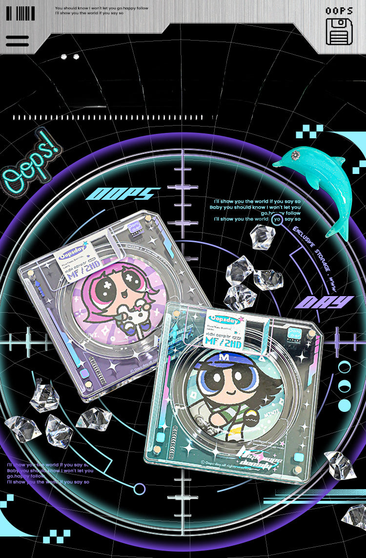 Clear Acrylic Floppy Disk Badge Holder